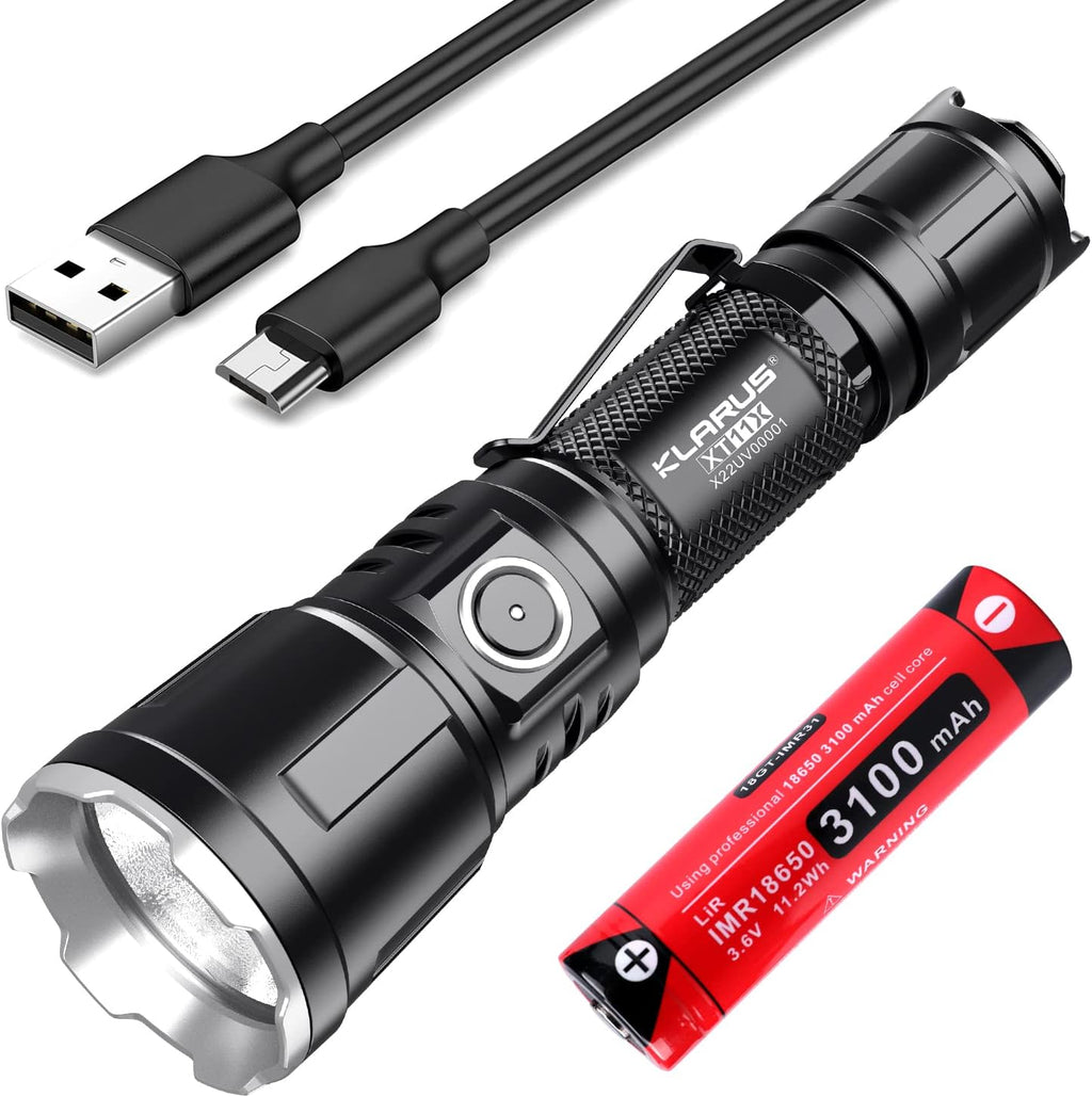 Tactical Flashlight, Dual Tail Switches, 3200 Lumens, 5000mAh 21700 Battery L535