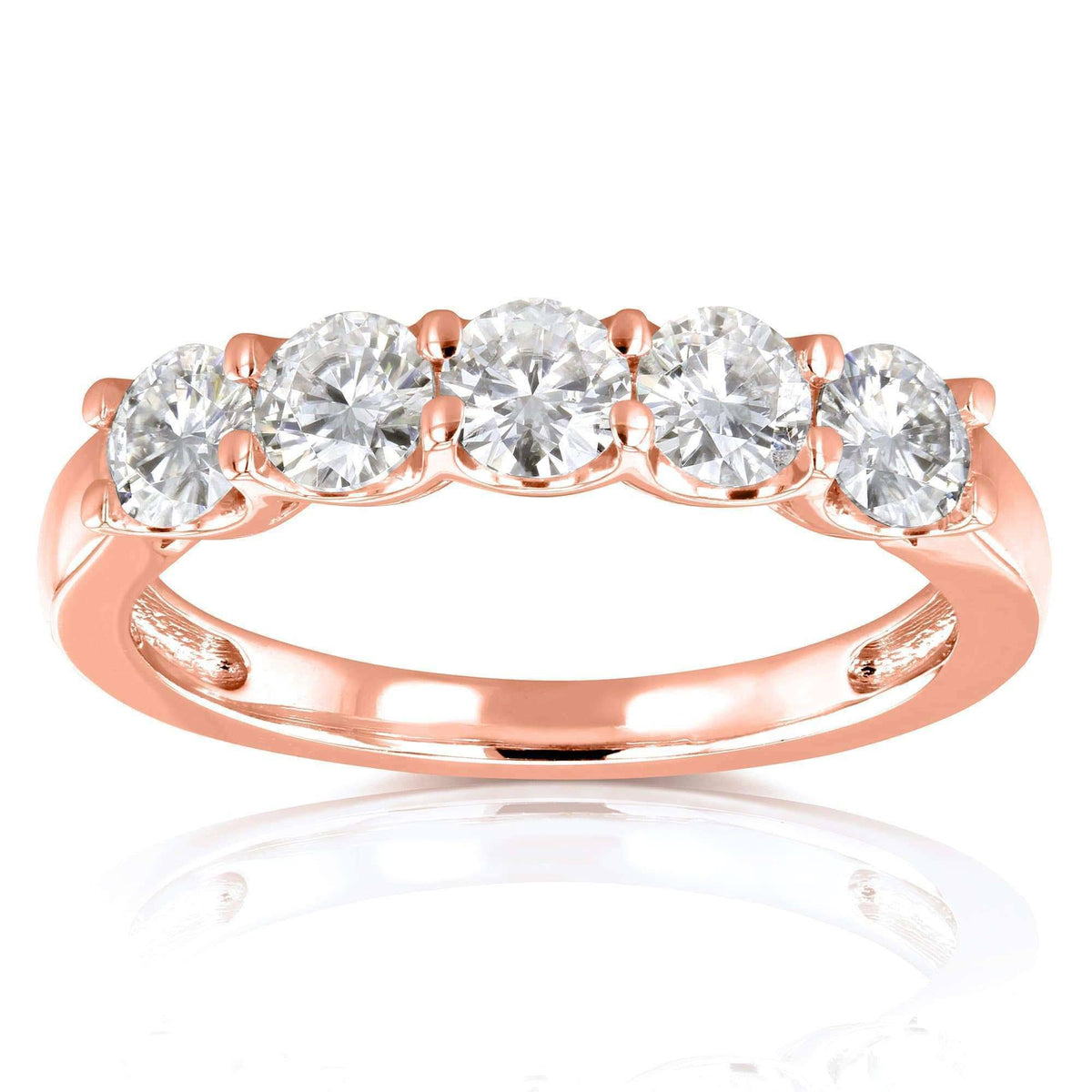 14K Rose Gold Moissanite Bridal Wedding Band L695452