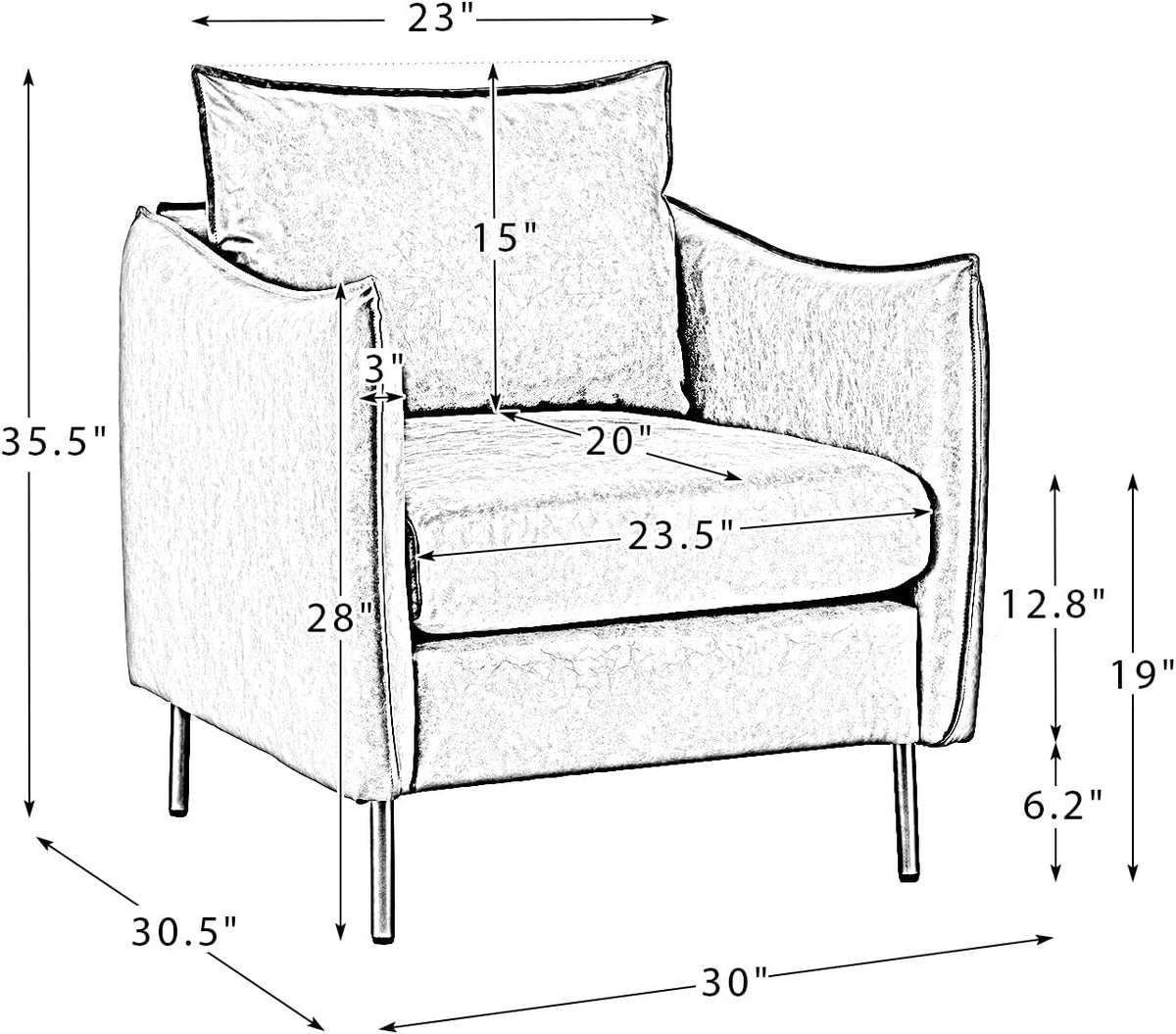 Navy Faux Leather Armchair with Moveable Cushion Y890
