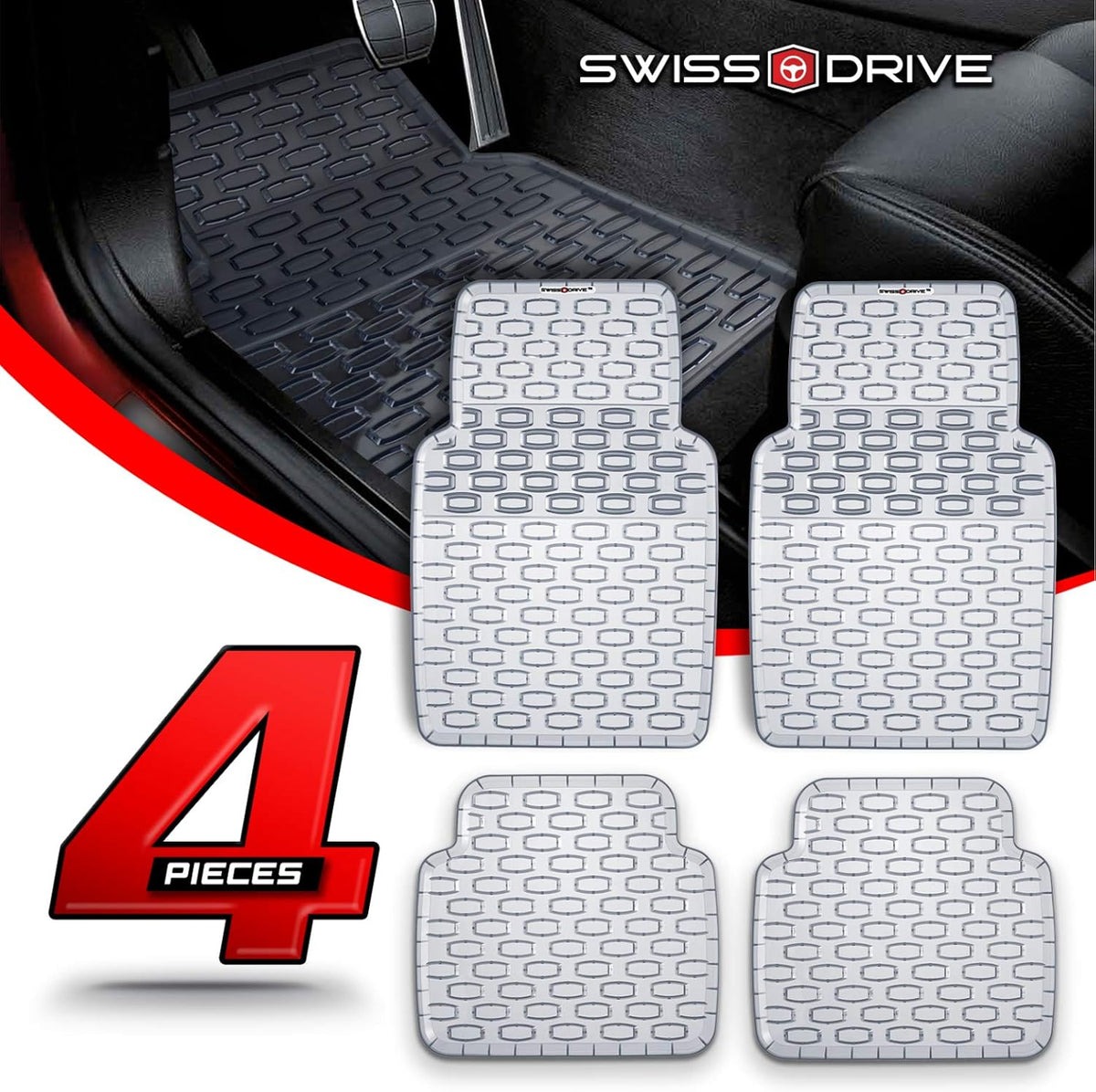 4 pcs Rubber Car Floor Mats X981833