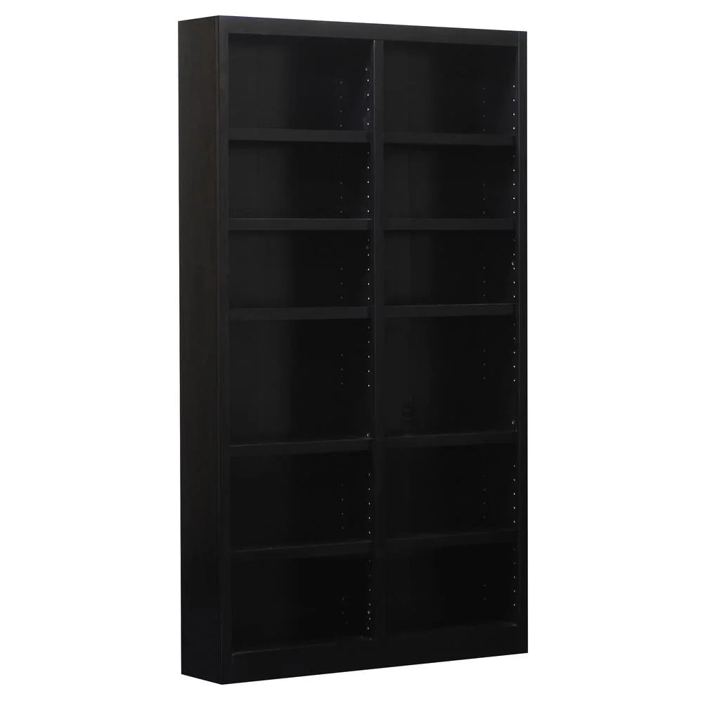12-Shelf Double Wide Wood Bookcase in Espresso G4616