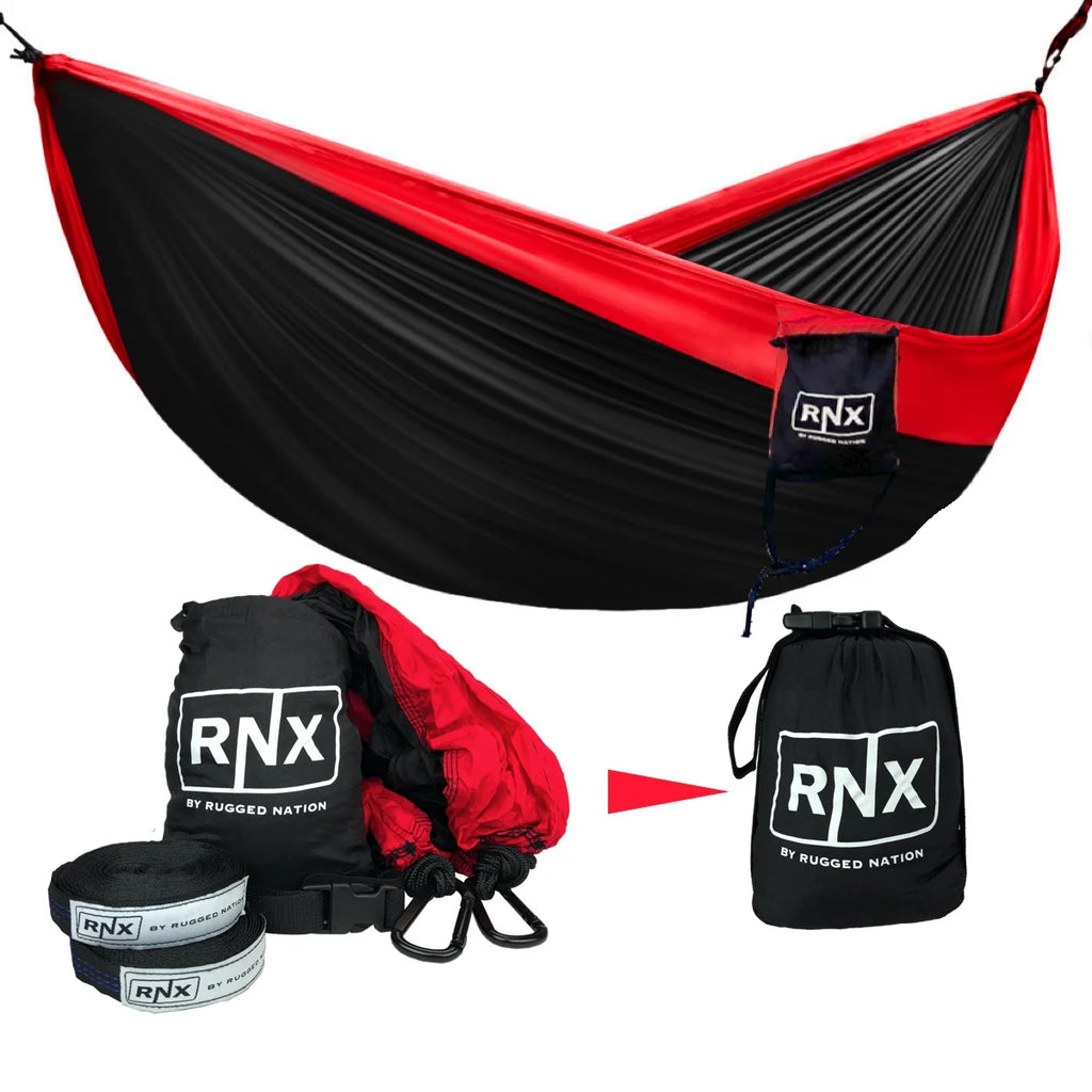 Red Portable Double Hammock Lightweight Parachute Nylon C929999
