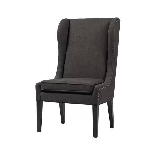 Charcoal Polyester Wingback Chair M691