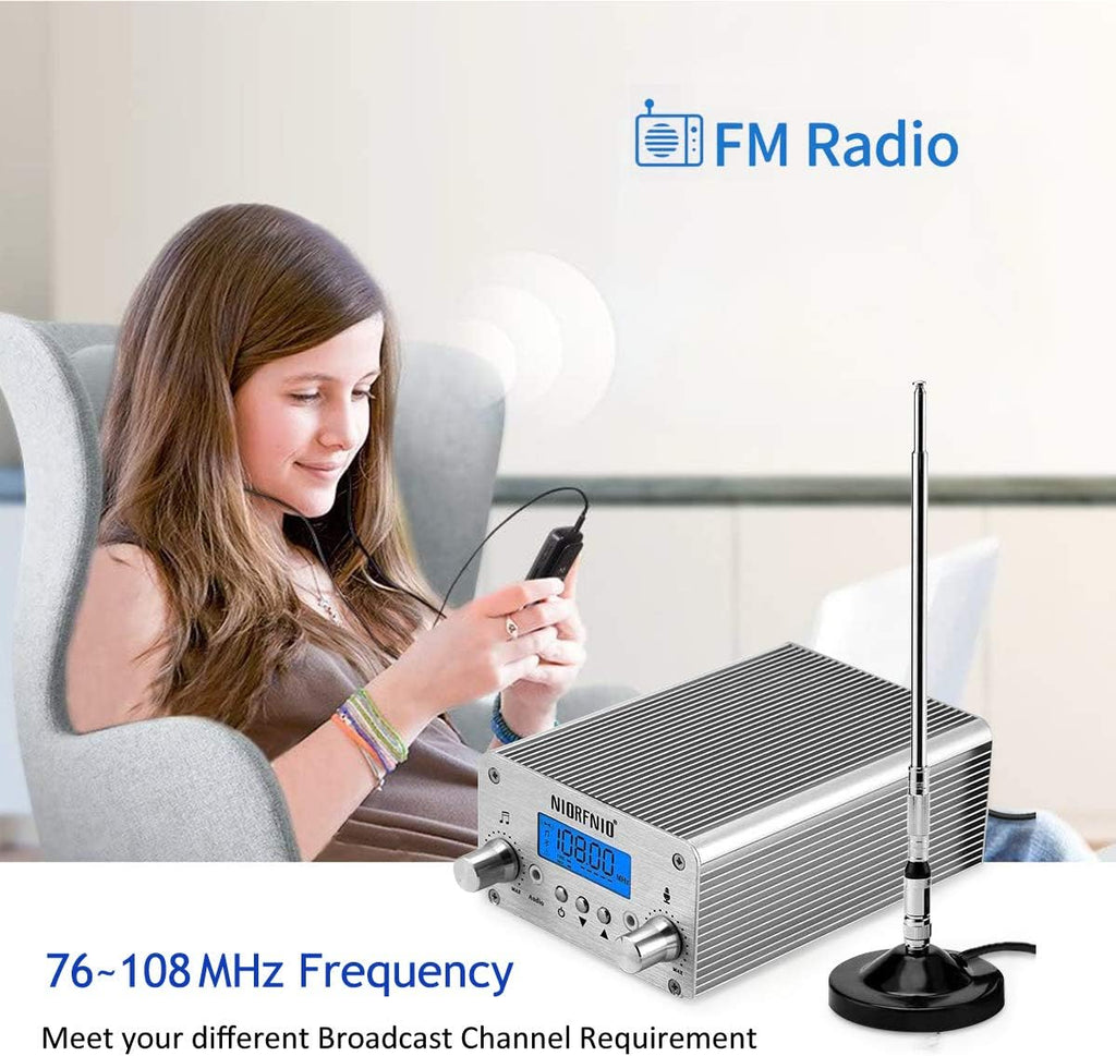 88.0-108.00MHz PLL FM Transmitter Radio Stereo Station Wireless Broadcast with TNC Antenna K107
