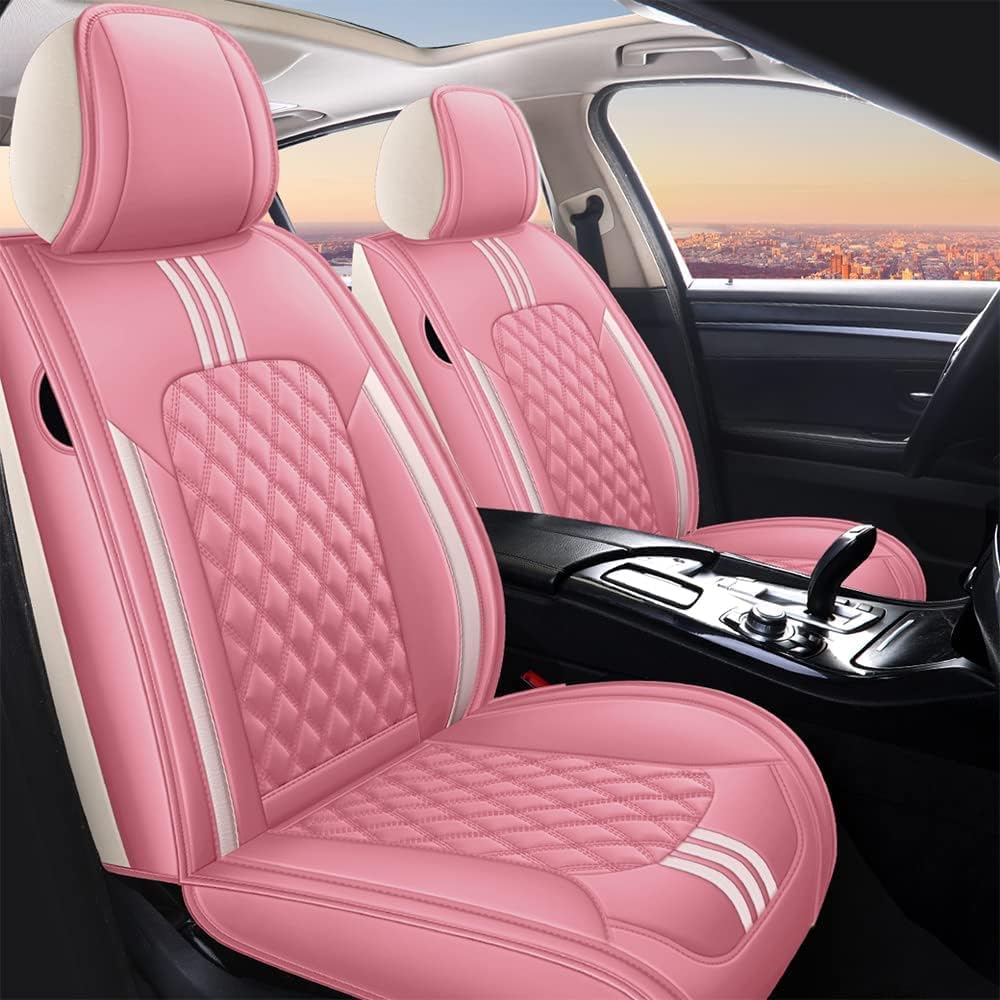 Pink Leather Car Seat Covers Full Set M24531