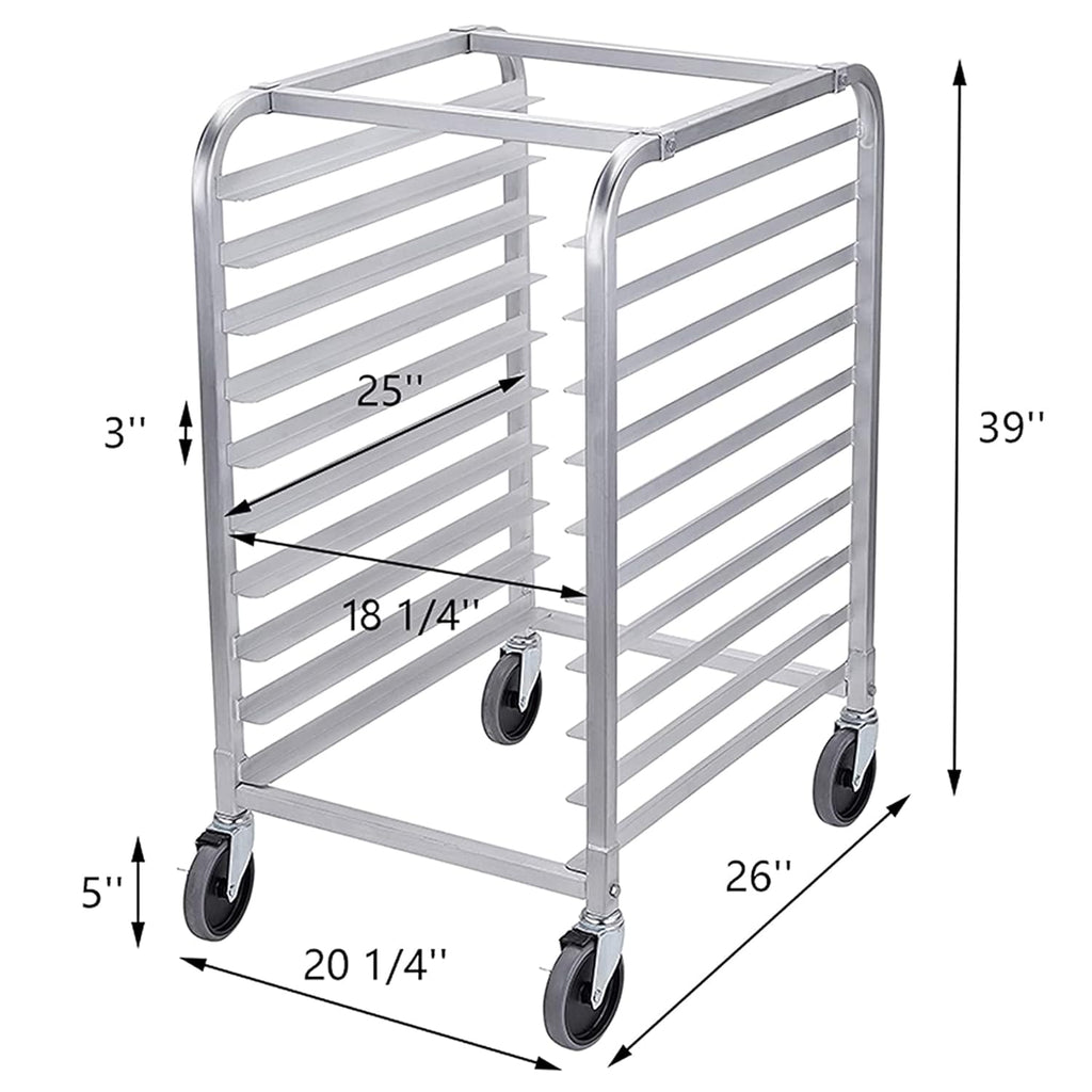 10 Tier Aluminum Bun Pan Rack with Wheels L744102
