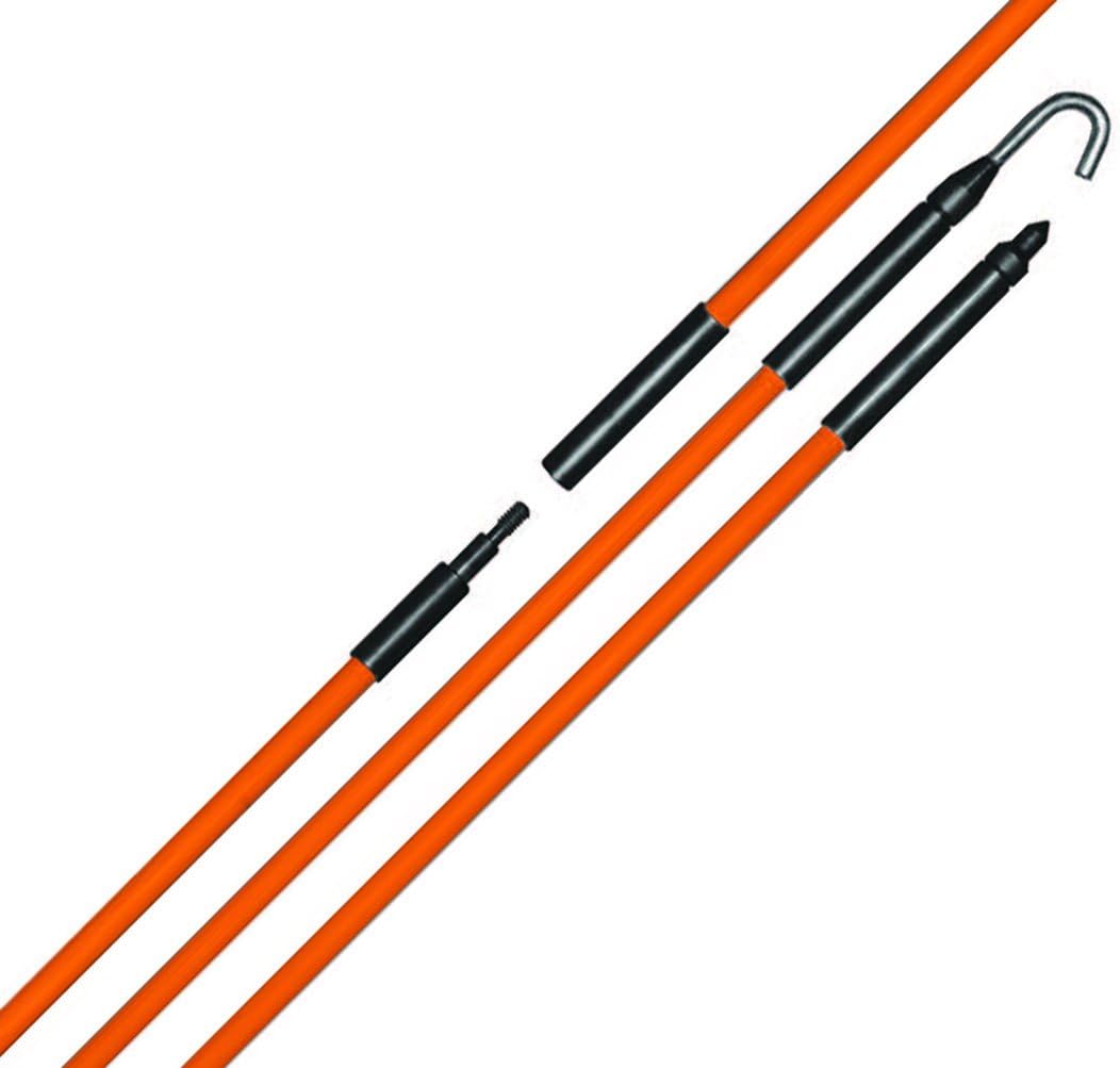 Orange Fiberglass Fish Rod Kit, 16-Foot, Pack of 2 T81936