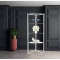 Contemporary Triangle Display Shelf Tempered Glass Chrome I85659