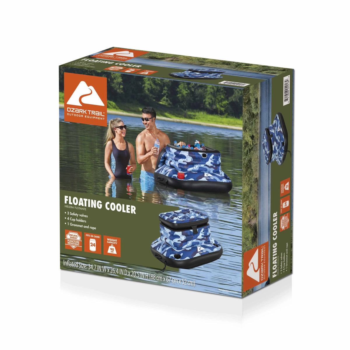 Blue Camo Inflatable Floating Cooler G6391