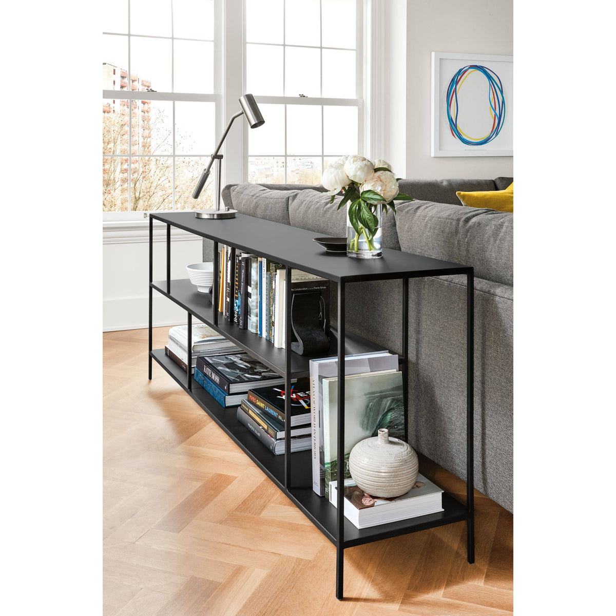 Taupe Console Bookcase V70467