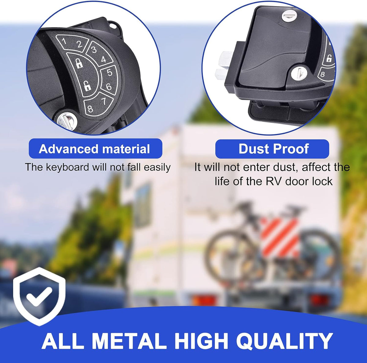 RV Keyless Entry Door Lock with Backlit Keypad and 2 Key Fobs, Pack of 2 U78381