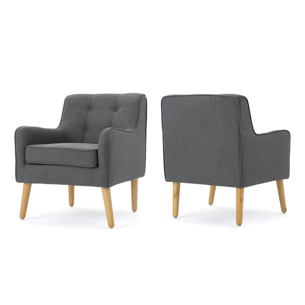 Charcoal Fabric Arm Chair (Set of 2) J9806