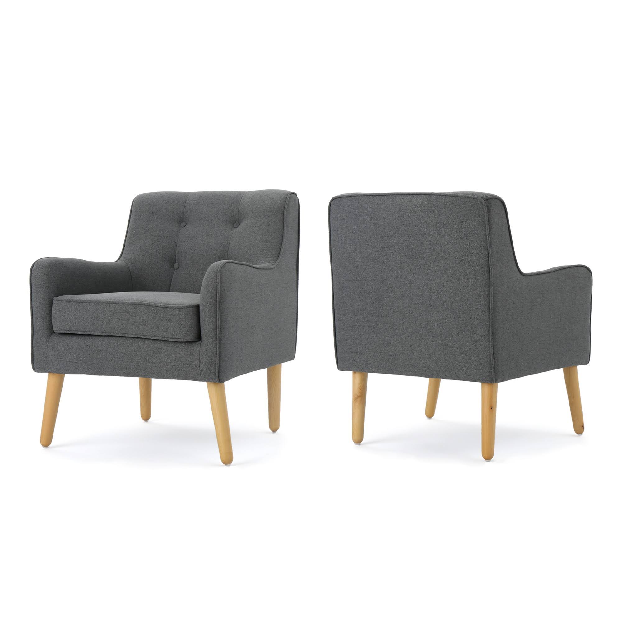 Charcoal Fabric Arm Chair (Set of 2) J9806