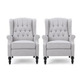 Light Gray Fabric Pushback Recliner, Set of 2 T6711