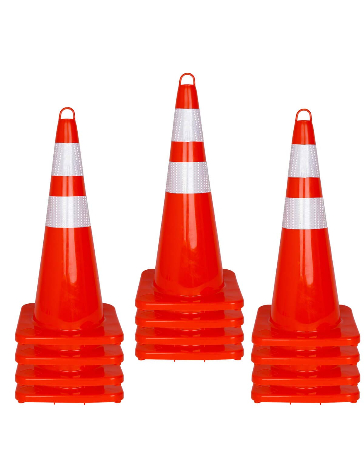 28 Inch Orange Traffic Cones with Reflective Collar J272