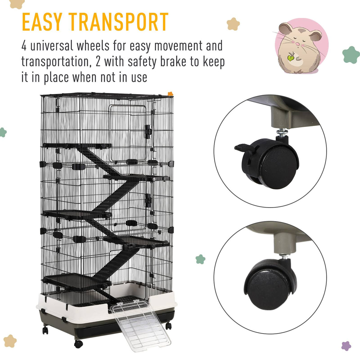 5-Tier Rolling Small Animal Rabbit Cage S901