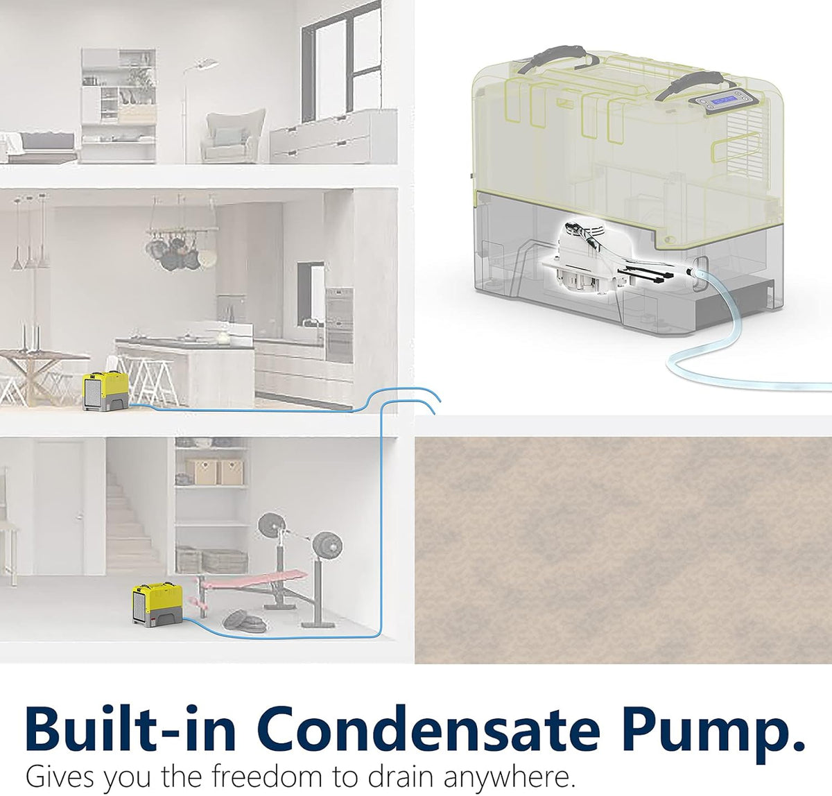 180 PPD Commercial Dehumidifier with Pump Drain Hose V8973