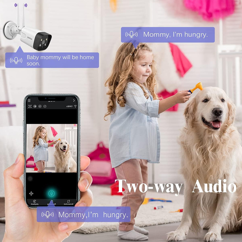 Wireless Security Camera System, 8Pcs 5.0MP CCTV Home Wi-Fi IP Cameras, 8 Channel NVR, 4TB HDD, IP67 M25796