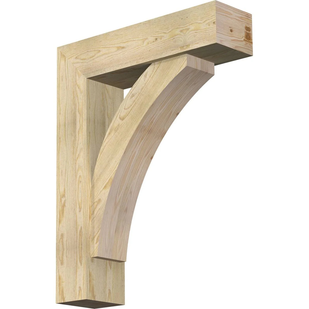 8x22W x 30x22D x 38x22H Rough Sawn Bracket with Offset Brace, Douglas Fir D945