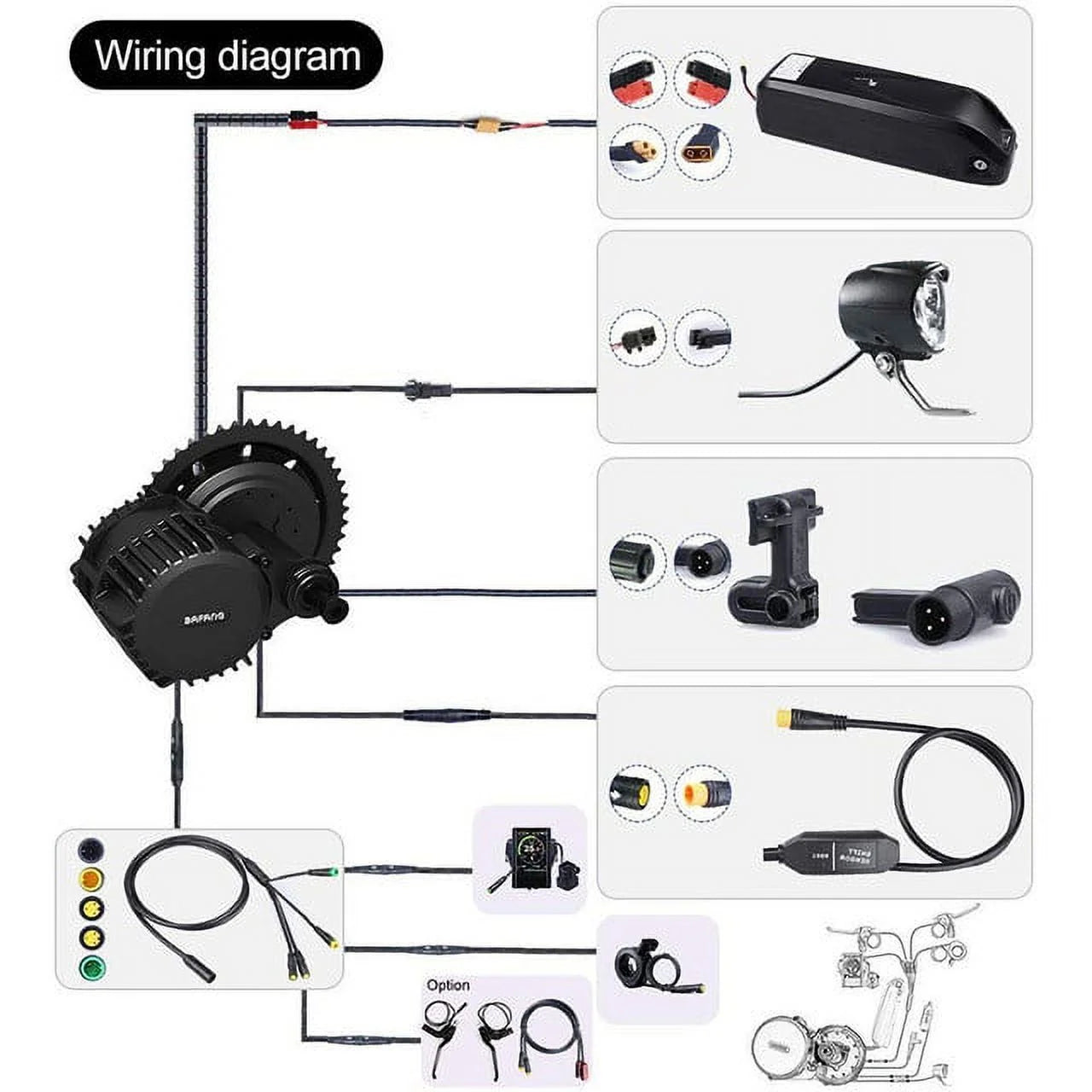 48V 1000W Bafang Mid Motor EBIKE Conversion Kit 68-73mm I24380
