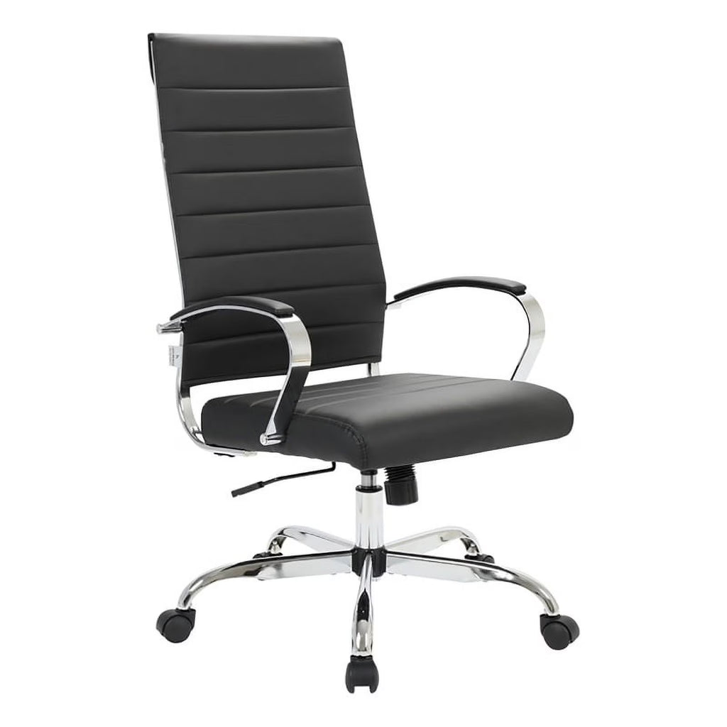Black Leather High-Back Swivel Office Chair V6768