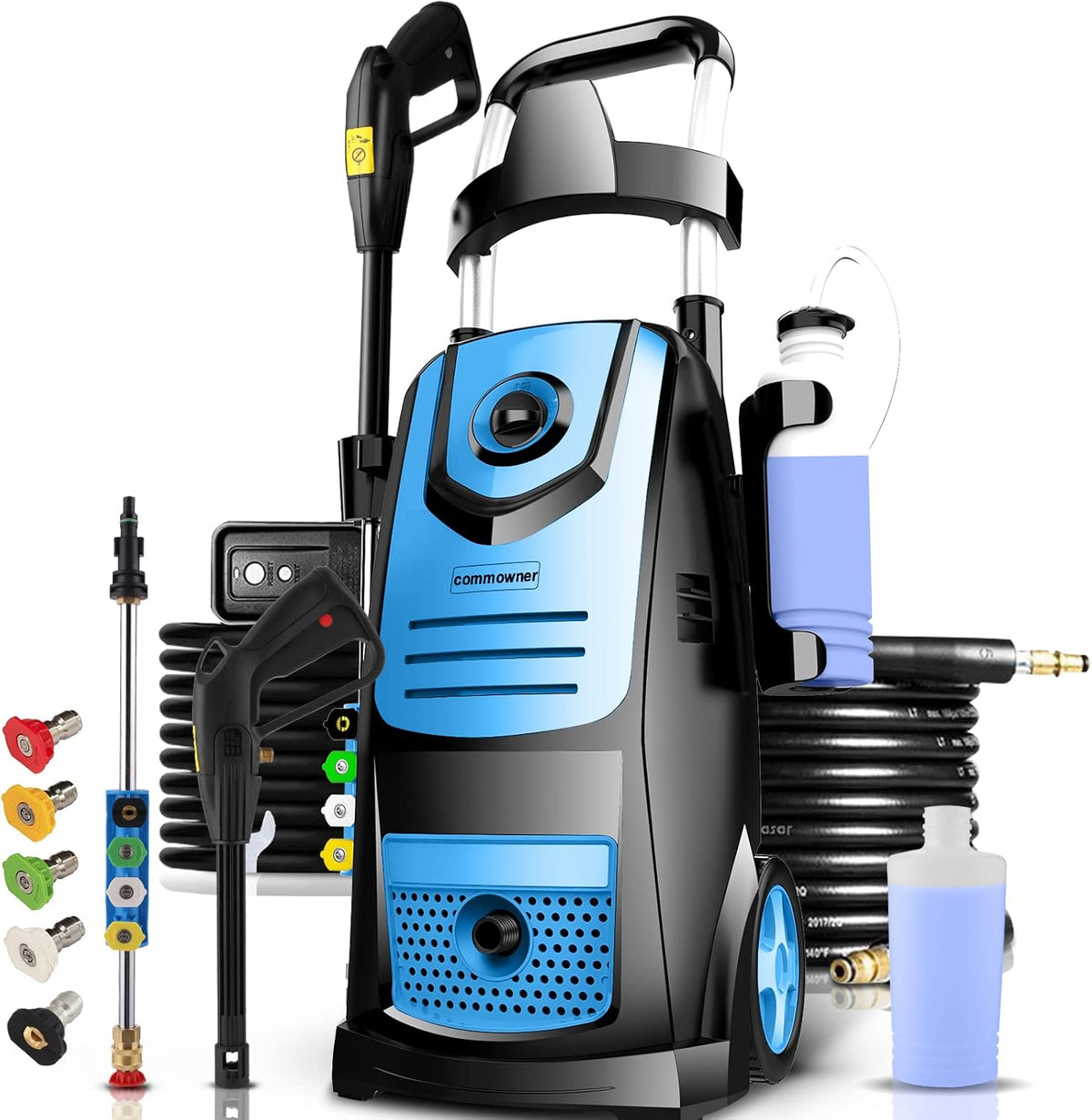 1800W Electric Pressure Washer with Hose 4 Nozzles E872121