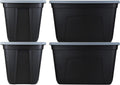 18-Gallon (72-Quart) Blue Plastic Storage Containers with Lids, Pack of 4 E42454