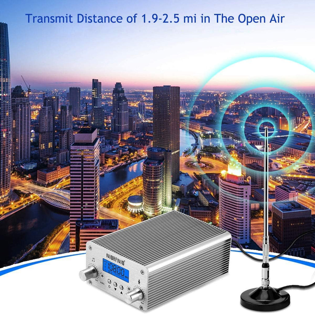 88.0-108.00MHz PLL FM Transmitter Radio Stereo Station Wireless Broadcast with TNC Antenna K107
