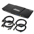 Dual Monitor 2-Port HDMI KVM Switch 4K@60Hz with 2 HDMI KVM Cables T6516