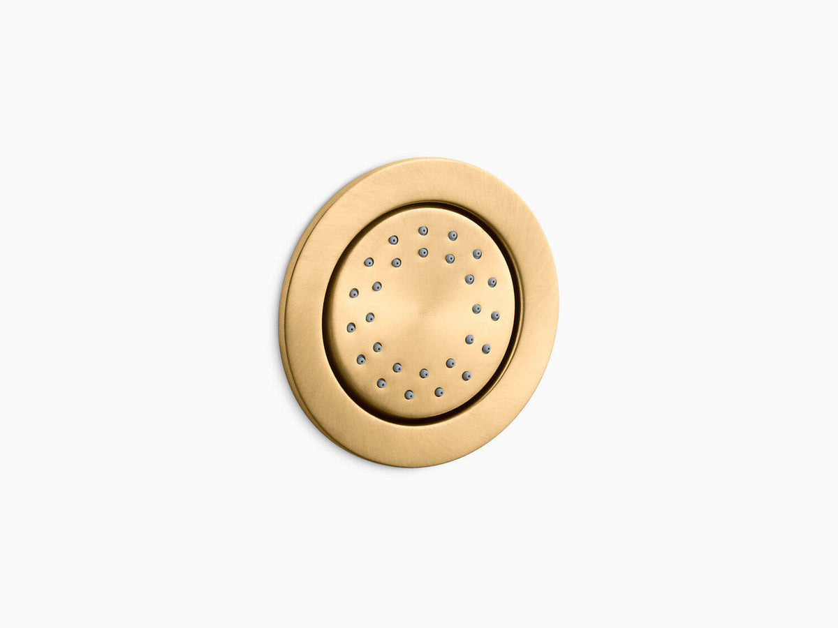 Brushed Moderne Brass Round Metal Body Spray B624