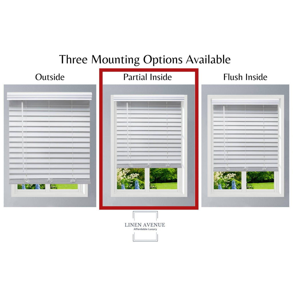 White Faux Wood Cordless Blinds T8041