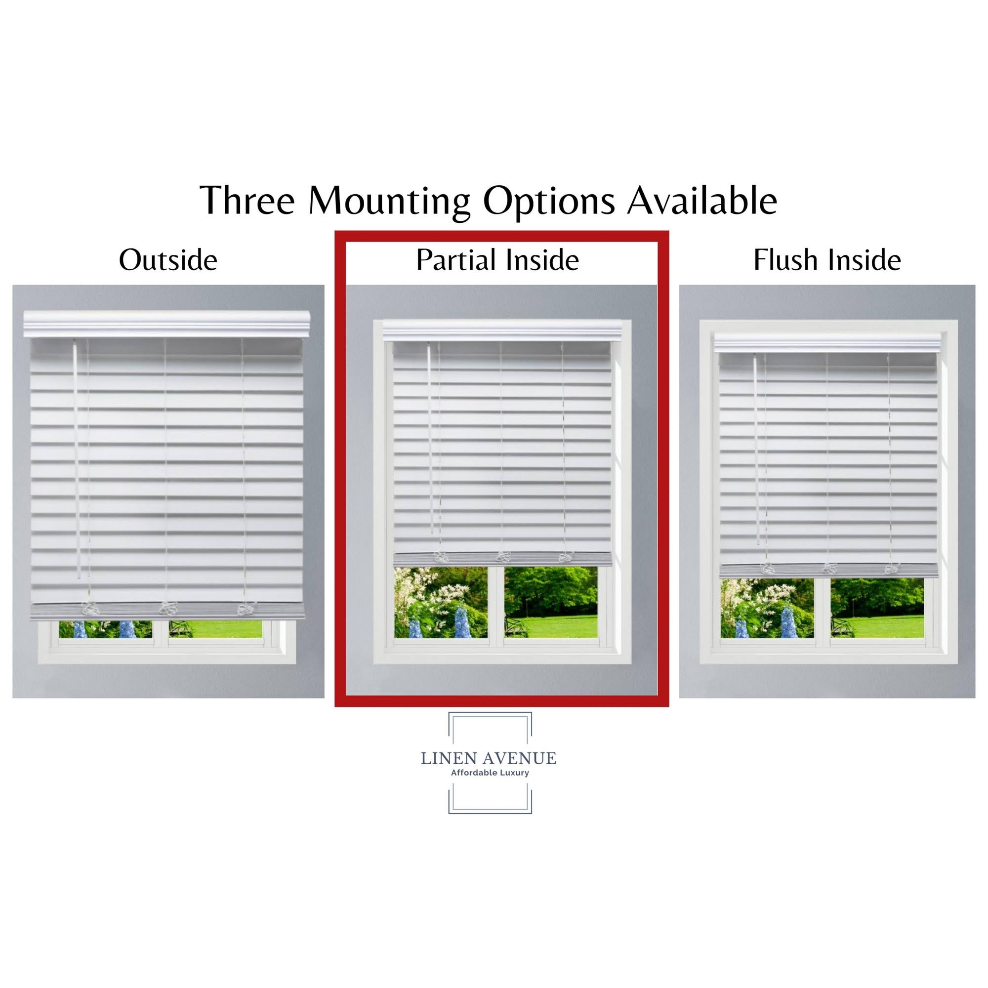 White Faux Wood Cordless Blinds T8041