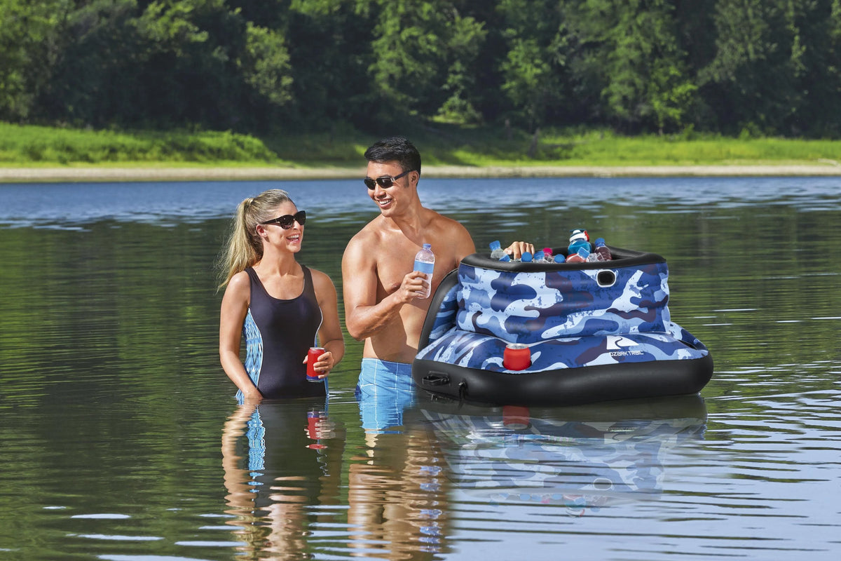Blue Camo Inflatable Floating Cooler G6391