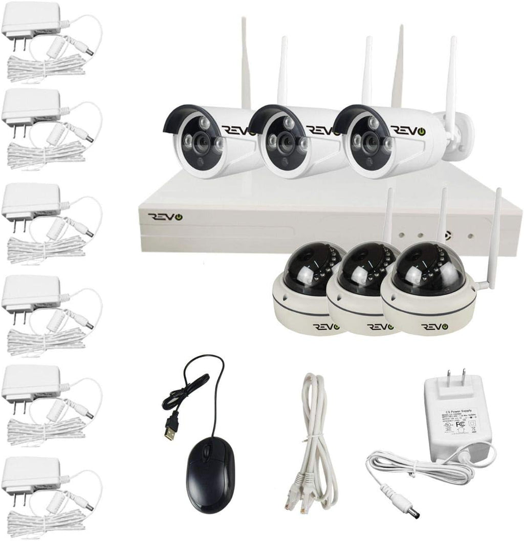 Wireless 8CH Security System with 1TB HDD NVR, 3 x 1080P Bullet & 3 x 1080P Dome Cameras I172