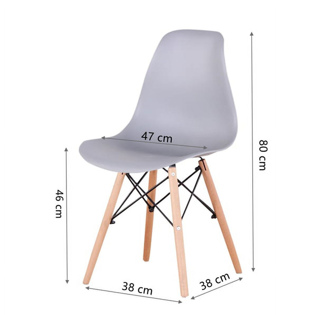 Gray Set of 4 Beech Wood Dining Chairs G5368