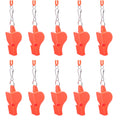 100 Pcs Orange Plastic Pea-Less Safety Whistles with Lanyard C79183
