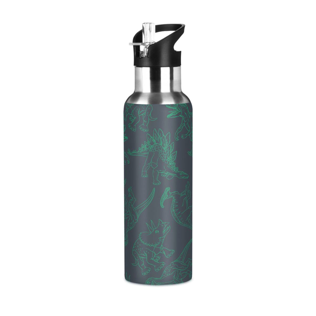 Green Drawn Stainless Steel Insulated Water Bottle with Straw Lid X673523