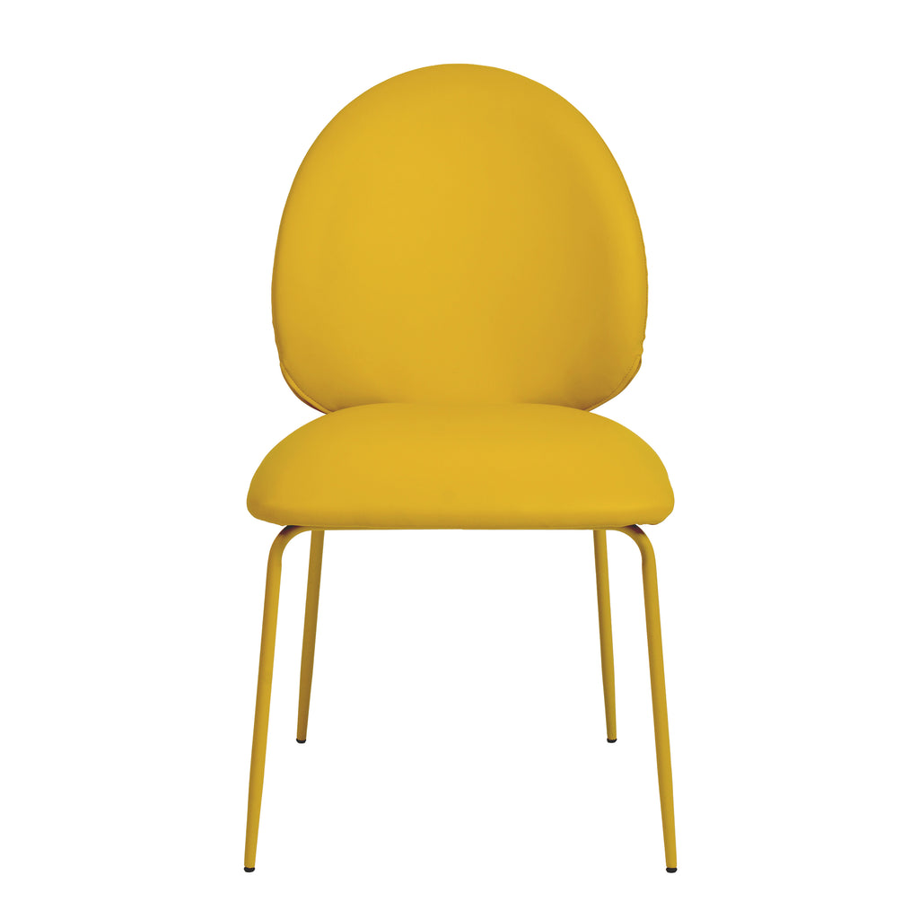 Yellow Vegan Leather Kitchen Chairs Set of 2 X35727