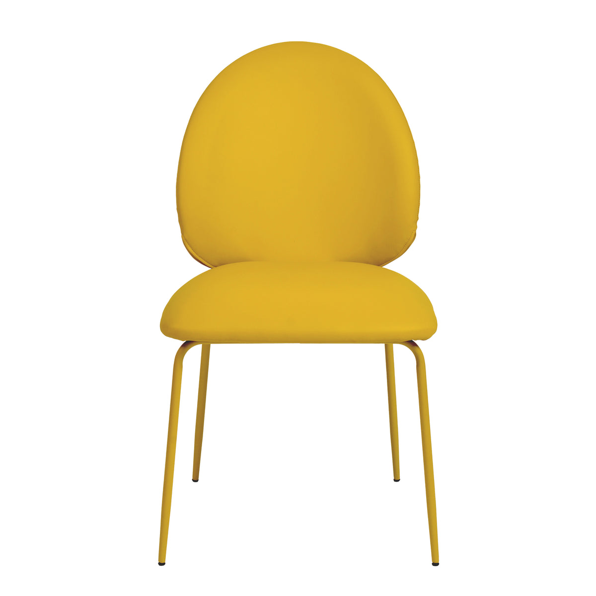 Yellow Vegan Leather Kitchen Chairs Set of 2 X35727