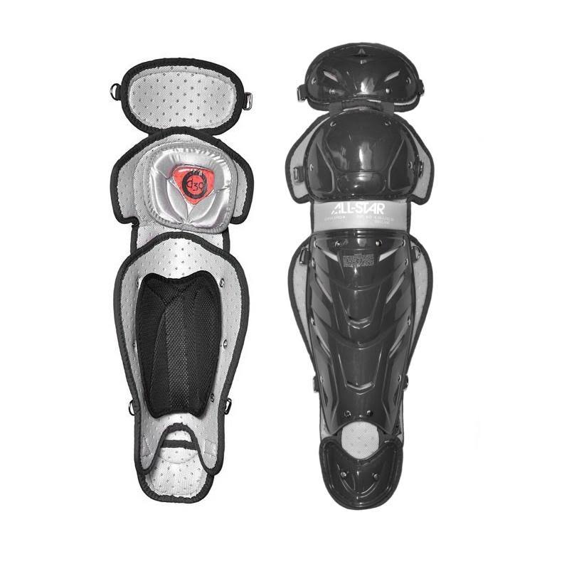 14.5x22 Softball Leg Guards in White/Dark Green U740004