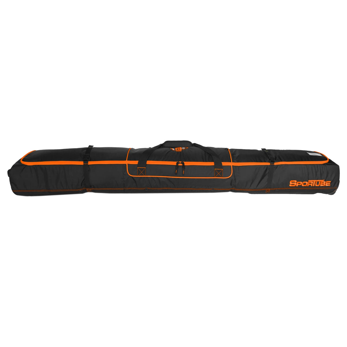 Wheeled Padded Ski Bag, Black/Orange C503