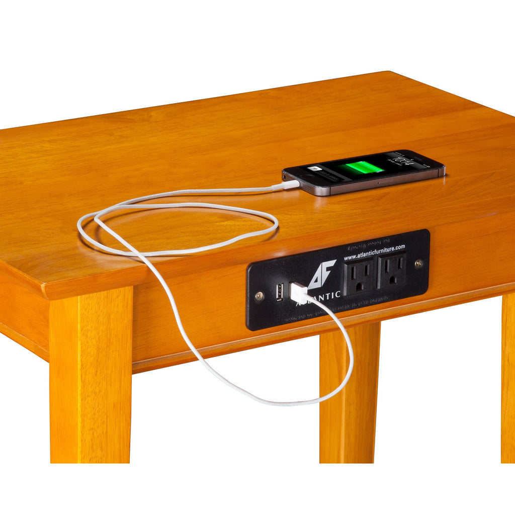 Caramel Latte Shaker Chair Side Table with Charger Z619