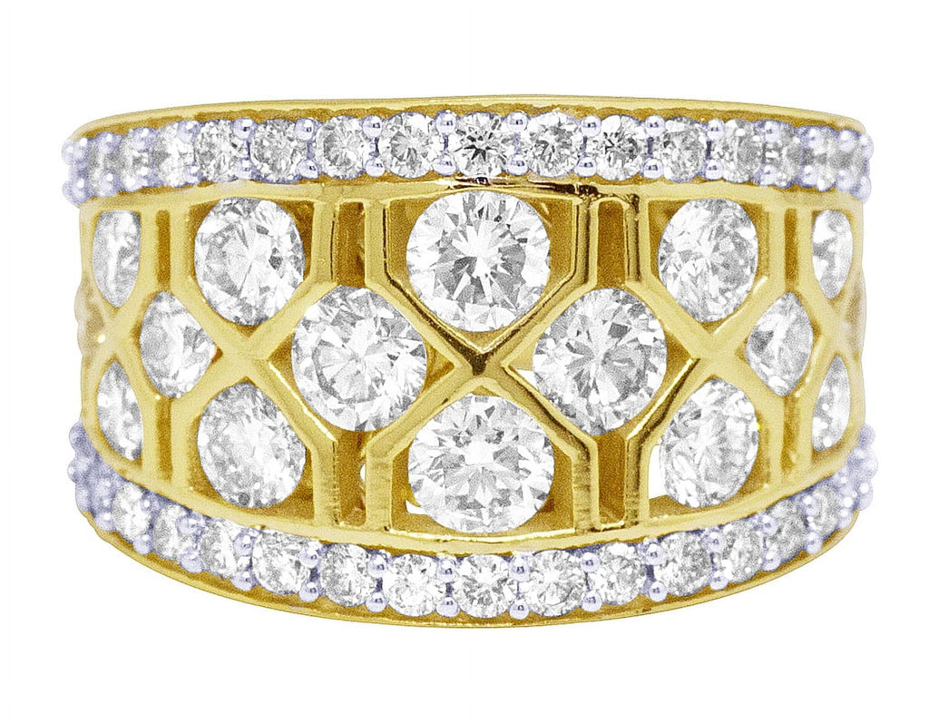 Geometric Mesh Diamond Band Ring N30009