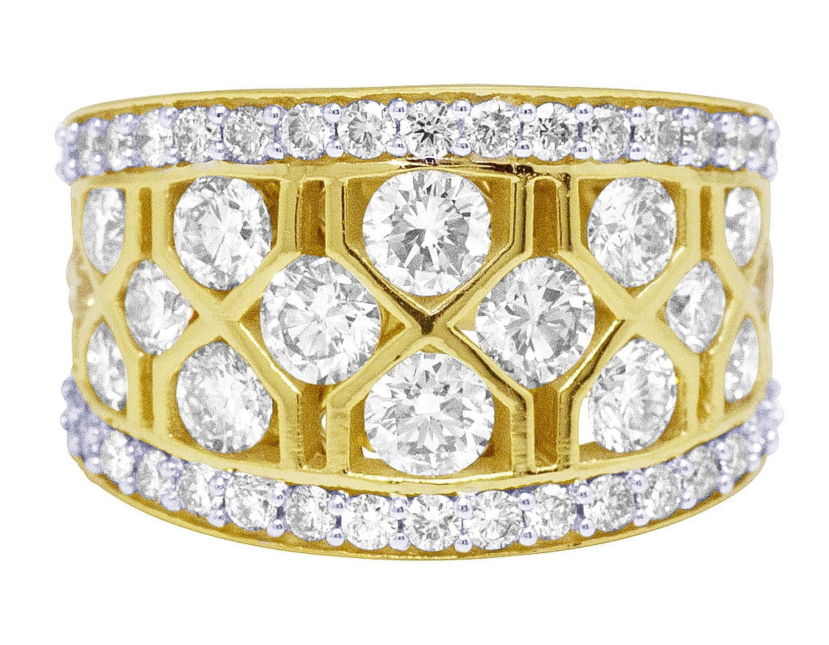 Geometric Mesh Diamond Band Ring N30009