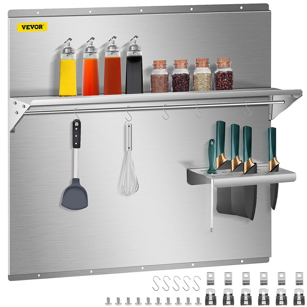 36 x 30.7 in. Stainless Steel Range Backsplash with Shelf V77404