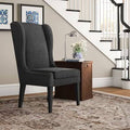 Charcoal Polyester Wingback Chair M691