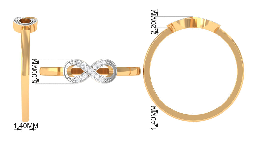 Two Tone Gold 925 Sterling Silver Infinity Ring I627628
