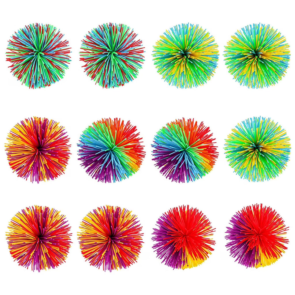 12pcs Silicone Sensory Rainbow Splat Balls T875