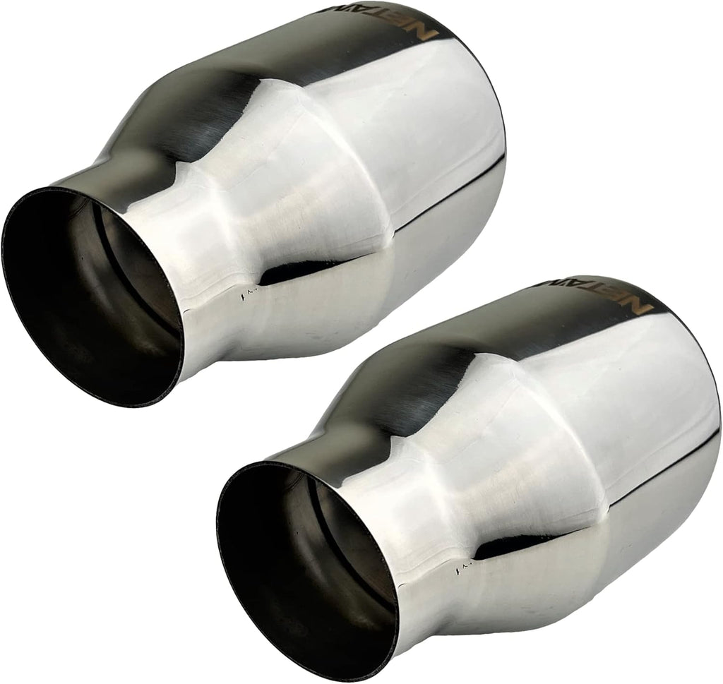 2.5" to 4" Stainless Steel Double Wall Chrome Polished Exhaust Tip 2-Pack P379214