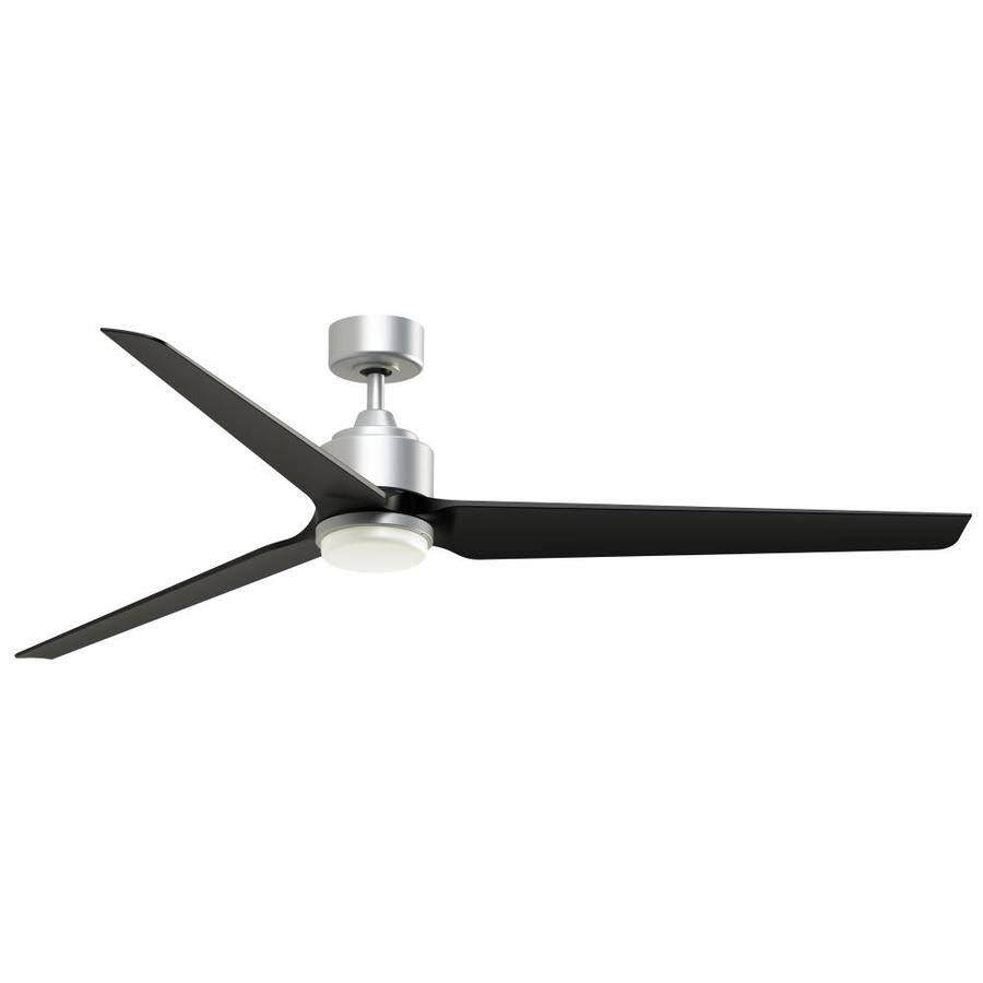 Silver Ceiling Fan with Black Blades K130